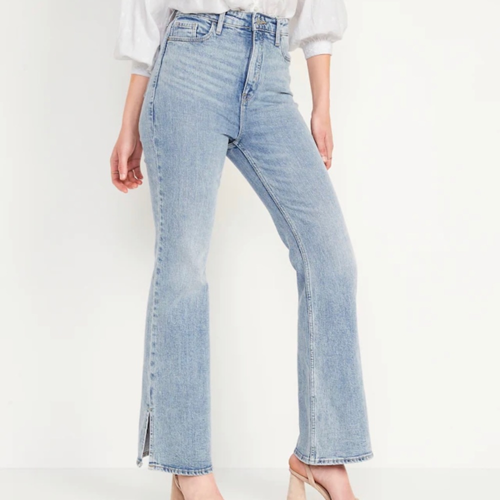 Old Navy split hem high waisted jeans